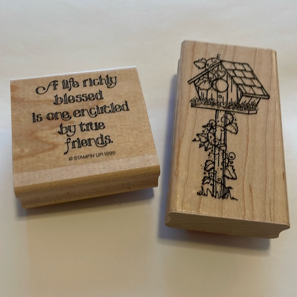 Birdhouse Rubber Stamp, Friendship Stamp, Card Making Stamps, Vintage 1990s